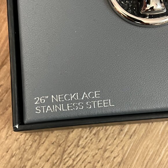 NEW Ed Hardy Skull Pendant Mens Stainless Steel Necklace - Picture 4 of 9